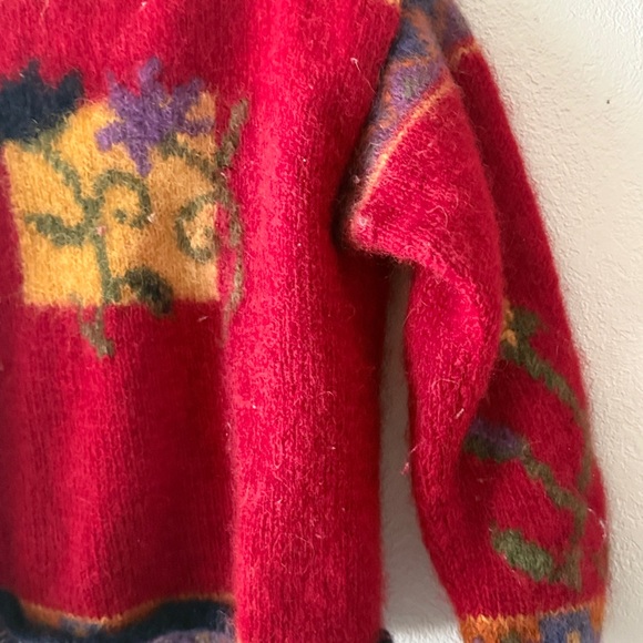 Newari Women's Red 100% Wool Cardigan Sweater size S/M - Picture 9 of 9